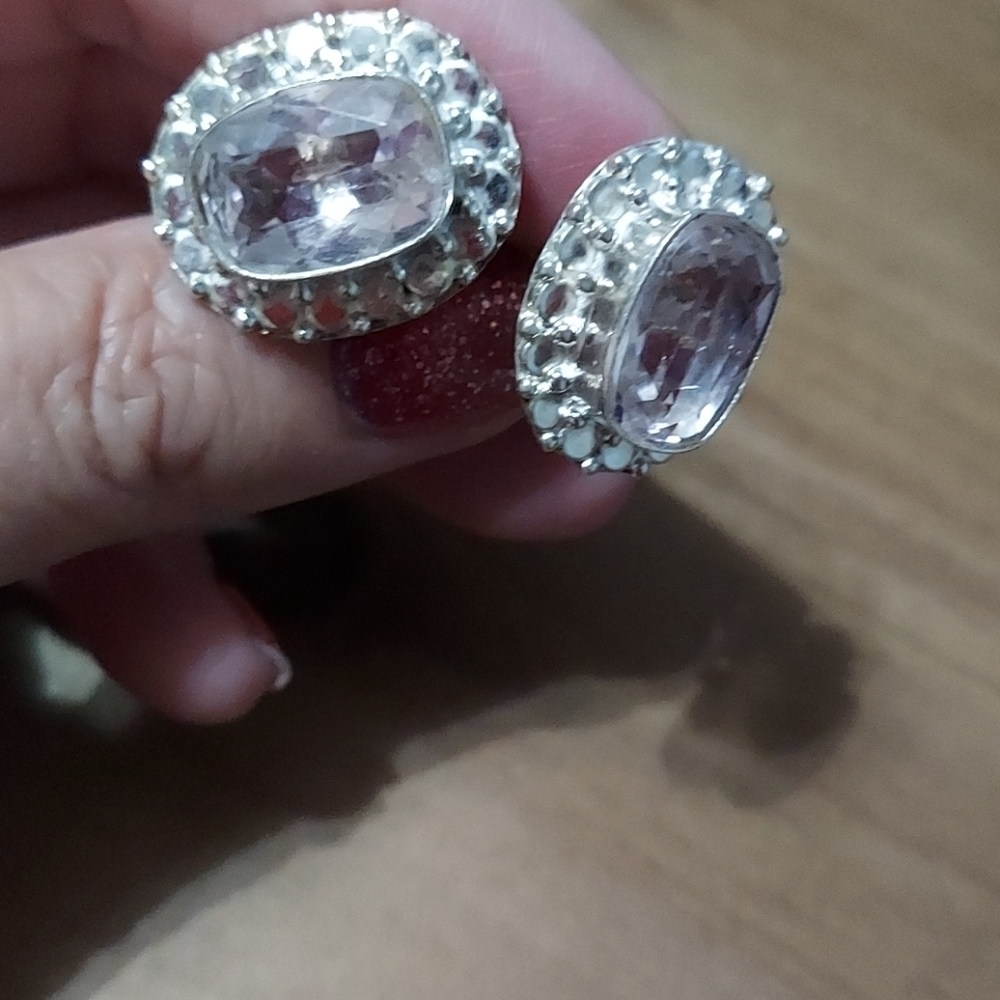 ROSE Quartz Sterling Silver Cuff Links